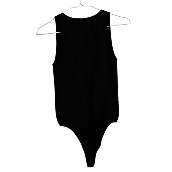 Aritzia Sunday Best Womens Bodysuit Ribbed Knit V-Neck Size Medium - Picture 5 of 5